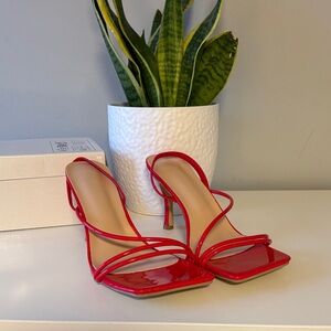 Elegant Red Strappy Heels